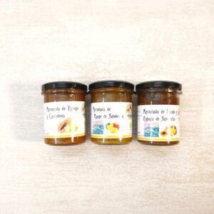 tres mermeladas Marmelade de fruits exotiques