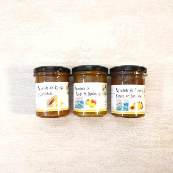 tres mermeladas Marmelade de fruits exotiques